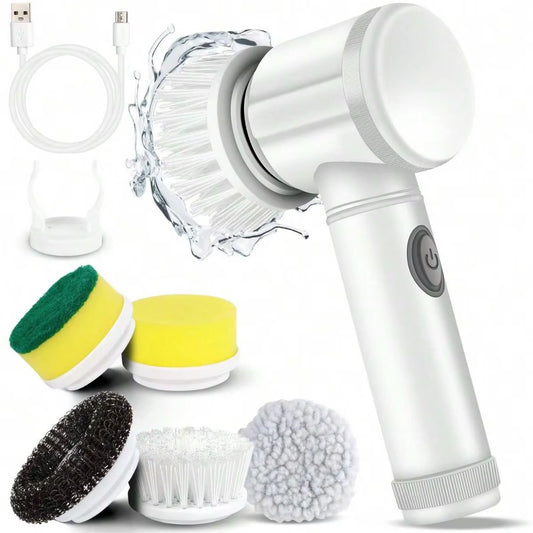 Xiaomi 5 in 1 Powerful Electric Cleaning Brush Spin Scrubber Brush Deep Cleaning with 5 Replaceable Heads for Bathroom Kitchen